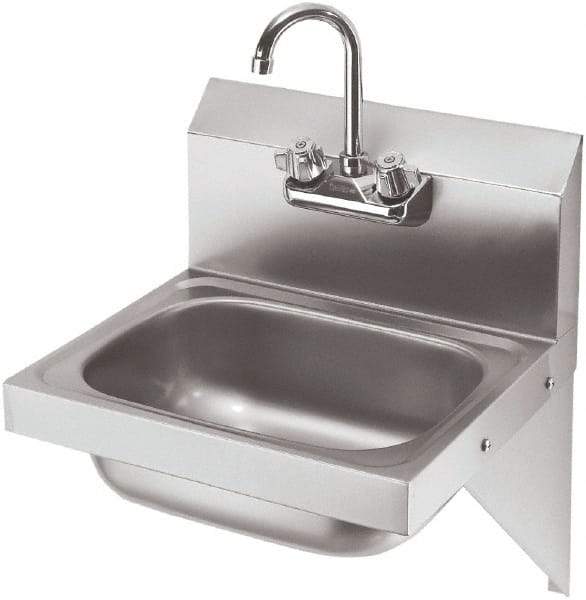 Krowne - 10" Long x 14" Wide Inside, 1 Compartment, Grade 304 Stainless Steel Hand Sink with Side Support - 20 Gauge, 20" Long x 16" Wide x 15" High Outside, 6" Deep - All Tool & Supply