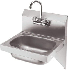 Krowne - 10" Long x 14" Wide Inside, 1 Compartment, Grade 304 Stainless Steel Hand Sink with Side Support - 20 Gauge, 20" Long x 16" Wide x 15" High Outside, 6" Deep - All Tool & Supply