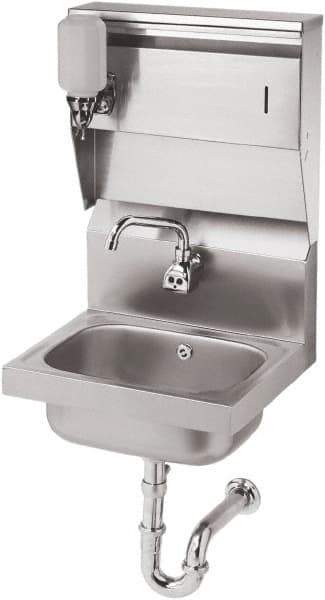 Krowne - 10" Long x 14" Wide Inside, 1 Compartment, Grade 304 Stainless Steel Hand Sink with Electronic Faucet - 20 Gauge, 15" Long x 16" Wide x 24" High Outside, 6" Deep - All Tool & Supply