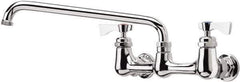 Krowne - Wall Mount, Low Arc Service Sink Faucet - Two Handle, Color Coded, Blade Handle, Swing Spout and Nozzle, No Drain - All Tool & Supply