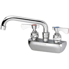 Krowne - Wall Mount, Low Arc Service Sink Faucet - Two Handle, Color Coded, Blade Handle, Swing Spout and Nozzle, No Drain - All Tool & Supply