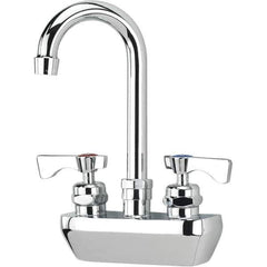 Krowne - Wall Mount, High Arc Service Sink Faucet - Two Handle, Color Coded, Blade Handle, Gooseneck Spout and Nozzle, No Drain - All Tool & Supply