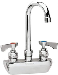 Krowne - Wall Mount, High Arc Service Sink Faucet - Two Handle, Color Coded, Blade Handle, Gooseneck Spout and Nozzle, No Drain - All Tool & Supply