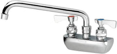 Krowne - Wall Mount, Low Arc Service Sink Faucet - Two Handle, Color Coded, Blade Handle, Swing Spout and Nozzle, No Drain - All Tool & Supply