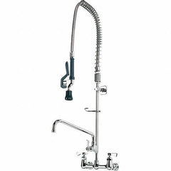 Krowne - Wall Mount, Add On Faucet for Pre-Rinse Units with Spray - Two Handle, Color Coded, Blade Handle, Gooseneck Spout with Hose, No Drain - All Tool & Supply