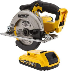 DeWALT - 20 Volt, 6-1/2" Blade, Cordless Circular Saw - 3,700 RPM, Lithium-Ion Batteries Included - All Tool & Supply