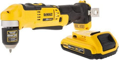 DeWALT - 20 Volt 3/8" Chuck Right Angle Handle Cordless Drill - 0-650 & 0-2000 RPM, Keyless Chuck, Reversible, 1 Lithium-Ion Battery Included - All Tool & Supply