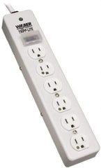 Tripp-Lite - 6 Outlets, 120 VAC15 Amps, 6' Cord, Power Outlet Strip - Floor, Keyhole Mount, 5-15 NEMA Configuration, 2-1/2" Strip - All Tool & Supply