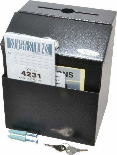 Safco - 7-1/8 Inch Wide x 6 Inch Deep x 8-1/2 Inch High Suggestion Box - Black - All Tool & Supply