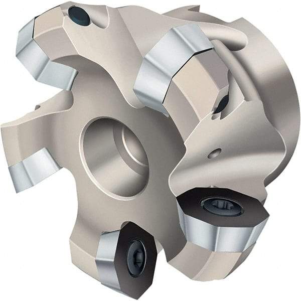 Walter - 125mm Cut Diam, 40mm Arbor Hole, 8mm Max Depth of Cut, Indexable Chamfer & Angle Face Mill - 10 Inserts, OD . . 0504 . . Insert, Right Hand Cut, 10 Flutes, Through Coolant, Series Xtra-tec - All Tool & Supply