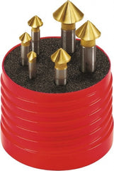 Walter-Titex - 6 Piece, 1/4 to 0.8071" Head Diam, 90° Included Angle, Single End Countersink Set - All Tool & Supply