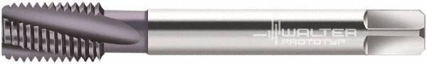 Walter-Prototyp - M14x1.50 Metric Fine 4 Flute 6HX Modified Bottoming Spiral Flute Tap - Powdered Metal, AlCrN Finish, 100mm OAL, Right Hand Flute, Right Hand Thread, Series 2146663 - All Tool & Supply