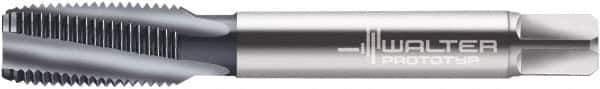 Walter-Prototyp - 1-8 UNC 5 Flute 3B Modified Bottoming Spiral Flute Tap - Powdered Metal, TiCN Finish, 5-1/8" OAL, Right Hand Flute, Right Hand Thread, Series A2245876 - All Tool & Supply