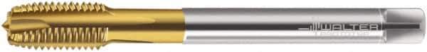 Walter-Prototyp - M12x1.50 Metric Fine, 4 Flute, TiN Finish, Powdered Metal Spiral Point Tap - Plug Chamfer, Right Hand Thread, 100mm OAL, 21mm Thread Length, 9mm Shank Diam, 6H Class of Fit, Series 7126365 - Exact Industrial Supply