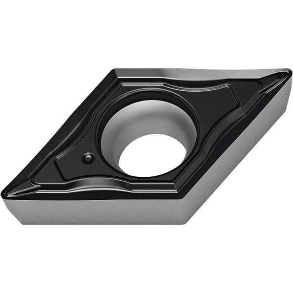 Walter - DCMT32.52 FP4 Grade WPP10S Carbide Turning Insert - TiCN/Al2O3/TiN Finish, 55° Diamond, 3/8" Inscr Circle, 5/32" Thick, 1/32" Corner Radius - All Tool & Supply