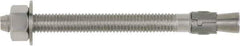 Powers Fasteners - 7/8" Diam, 7/8" Drill, 8" OAL, 2-3/4" Min Embedment Wedge Expansion Concrete Anchor - 304 Stainless Steel, Hex Head, Hex Drive, 4-3/4" Thread Length - All Tool & Supply