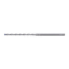 Micro Drill Bit: 0.0787″ Dia, 140 °, Solid Carbide AlTiN Finish, RH Cut, Spiral Flute, Straight-Cylindrical Shank, Series A6689AMP