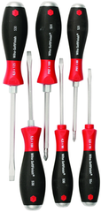 6 Piece - SoftFinish® Cushion Grip Extra Heavy Duty Screwdriver w/ Hex Bolster & Metal Striking Cap Set - #53096 - Includes: Slotted 3.5 - 6.5mm Phillips #1 - 2 - All Tool & Supply