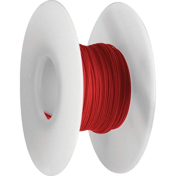 OK Industries - 28 AWG, 1 Strand, 30.4 m OAL, Copper Hook Up Wire - Red Kynar Jacket, 0.024" Diam - All Tool & Supply