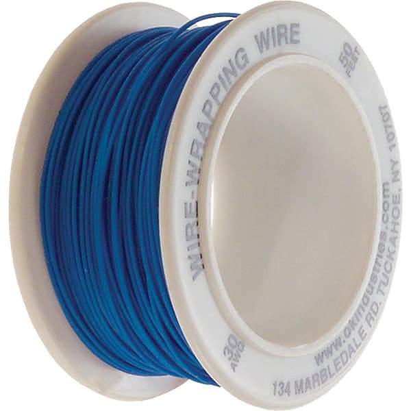 OK Industries - 30 AWG, 1 Strand, 15.2 m OAL, Copper Hook Up Wire - Blue Kynar Jacket - All Tool & Supply