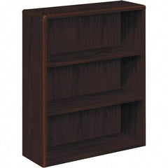 Hon - 3 Shelf, 43.38" High x 36" Wide Bookcase - 13-1/8" Deep, High-Pressure Laminate, Mahogany - All Tool & Supply