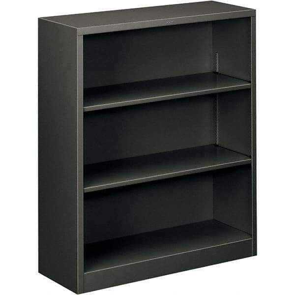 Hon - 3 Shelf, 41" High x 34-1/2" Wide Bookcase - 12-5/8" Deep, Steel, Charcoal - All Tool & Supply