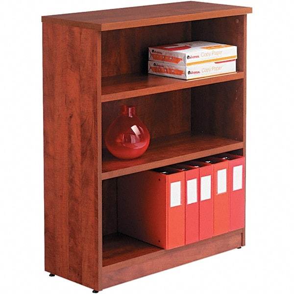 ALERA - 3 Shelf, 39.38" High x 31-3/4" Wide Bookcase - 14" Deep, Woodgrain Laminate, Medium Cherry - All Tool & Supply