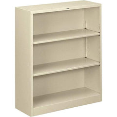 Hon - 3 Shelf, 41" High x 34-1/2" Wide Bookcase - 12-5/8" Deep, Steel, Putty - All Tool & Supply