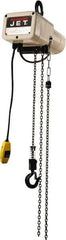 Jet - 1/4 Ton Capacity, 8 FPM Lift Speed, Electric Chain Hoist - 20' Max Lift, 17.1" Min Headroom - All Tool & Supply