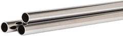 ECONOCO - 60" Max Width Round Tubing Closet Rod - 1.062" Diam, Chrome Finish - All Tool & Supply