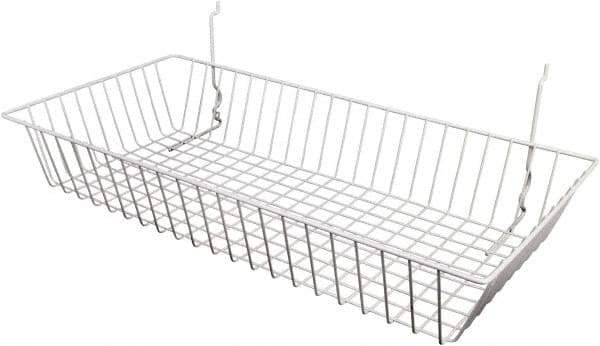 ECONOCO - 12" Deep, Rectangular Steel Peg Board/Slatwall Basket - 24" Wide x 4" High - All Tool & Supply