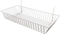 ECONOCO - 12" Deep, Rectangular Steel Peg Board/Slatwall Basket - 24" Wide x 4" High - All Tool & Supply