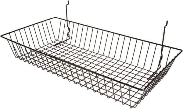 ECONOCO - 12" Deep, Rectangular Steel Peg Board/Slatwall Basket - 24" Wide x 4" High - All Tool & Supply