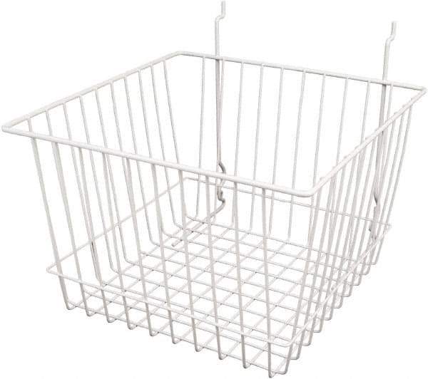 ECONOCO - 12" Deep, Square Steel Peg Board/Slatwall Basket - 12" Wide x 8" High - All Tool & Supply