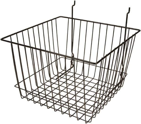 ECONOCO - 12" Deep, Square Steel Peg Board/Slatwall Basket - 12" Wide x 8" High - All Tool & Supply