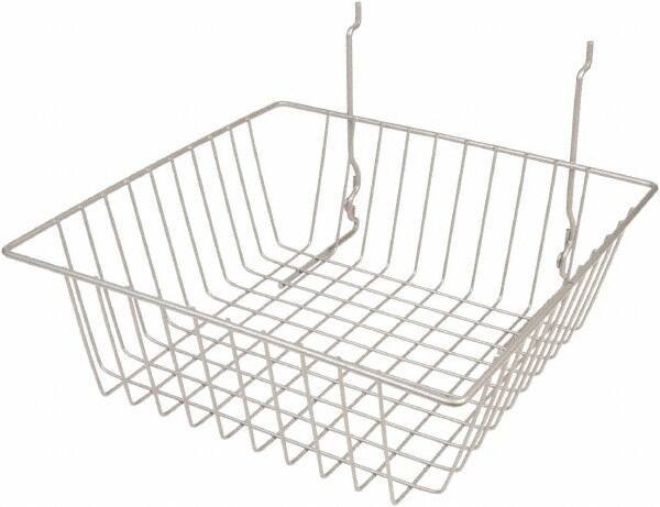 ECONOCO - 12" Deep, Square Steel Peg Board/Slatwall Basket - 12" Wide x 4" High - All Tool & Supply