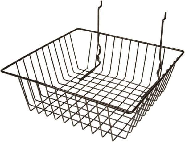 ECONOCO - 12" Deep, Square Steel Peg Board/Slatwall Basket - 12" Wide x 4" High - All Tool & Supply