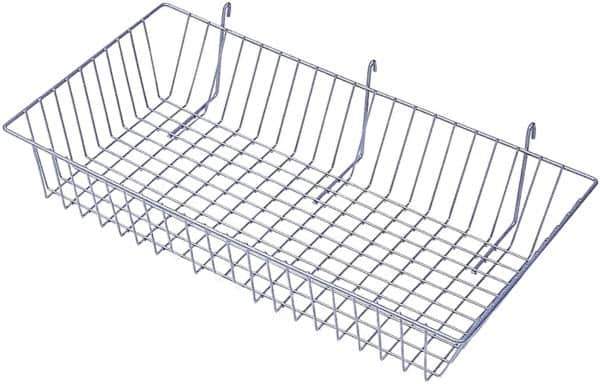 ECONOCO - 12" Deep, Rectangular Steel Peg Board/Slatwall Basket - 24" Wide x 4" High - All Tool & Supply