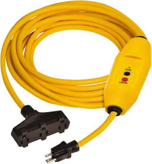 Tower - 3 Outlet, 125 Volt, 15 Amp Rating, 4 to 6mA Max Surge, Plug In, Automatic, Commercial, Industrial GFCI - 100 Ft. Long Cord, 5-15P and (3)R NEMA Configuration, Polycarbonate Housing - All Tool & Supply