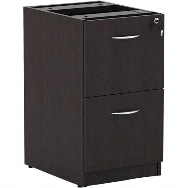 ALERA - 15" Wide x 28-1/2" High x 20-1/2" Deep, 2 Drawer Pedestal - Woodgrain Laminate, Espresso - All Tool & Supply