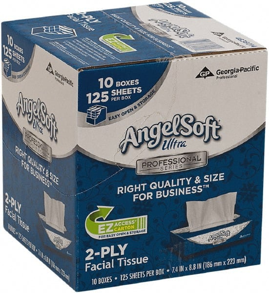 Georgia Pacific - Case of (10) 125-Sheet Flat Boxes of White Facial Tissues - All Tool & Supply