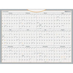 AT-A-GLANCE - 1 Sheet, 24 x 18", Erasable Wall Calendar - Gray, White & Orange - All Tool & Supply