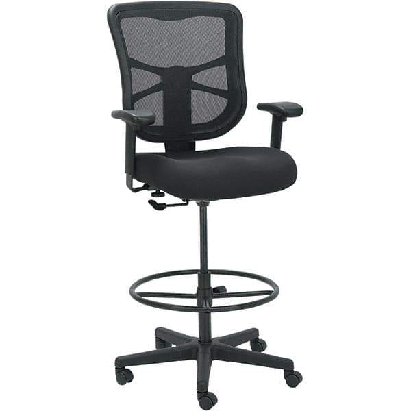 ALERA - 51-5/8" High Stool - 25.63" Wide x 26" Deep, Fabric Mesh Seat, Black - All Tool & Supply