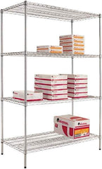 ALERA - 4 Shelf Wire Shelving - Starter Unit - 24" Deep x 72" High, - All Tool & Supply