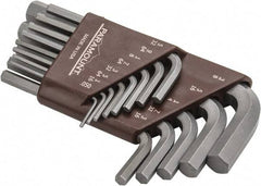 Paramount - 13 Piece L-Key Short Arm Hex Key Set - Hex Range 0.05 to 3/8", Steel - All Tool & Supply