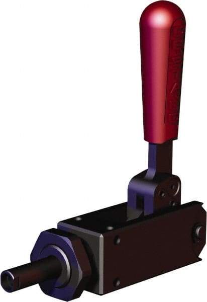 De-Sta-Co - 1,124.05 Lb Load Capacity, Flanged Base, Carbon Steel, Standard Straight Line Action Clamp - 2 Mounting Holes, 0.22" Mounting Hole Diam, 0.35" Plunger Diam, Straight Handle - All Tool & Supply