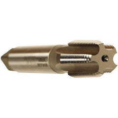 Emuge - 1/8-27 NPT Thread, 5 Flute Standard Pipe Tap - 3-15/16" OAL, 3/4" Thread Length, 7/16" Shank Diam, Bright Finish, Cobalt - Exact Industrial Supply