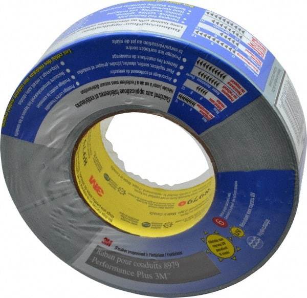 3M - 2" x 55m Blue Duct Tape - 12.1 mil, Rubber Adhesive, Polyethylene Film Backing, 36 Lb/ln Tensile Strength, 200°F Max, Series 8979 - All Tool & Supply