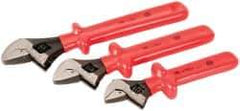 Wiha - 3 Piece, 1 to 1-1/2", Insulated Adjustable Wrench Set - Inch System of Measurement, Insulated Finish - All Tool & Supply