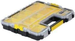 Stanley - 18-13/32" Wide x 13-29/32" High x 2-29/32" Deep, Shallow Small Parts Storage Box - Polypropylene Resin Frame, 10 Compartments, 3-1/4" Wide x 2" High x 5-3/8" Deep Bin - All Tool & Supply